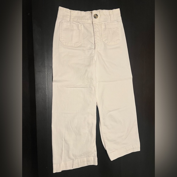 Anthropologie Pilcro White Denim Cropped Wide-Leg Jeans Size 30 - Picture 9 of 9